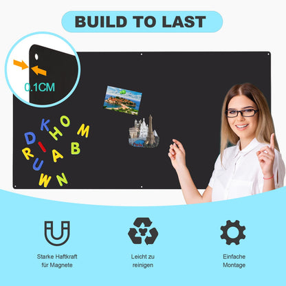 Magnettafel Schwarz 60x90cm – Magnetische Pinnwand Memoboard