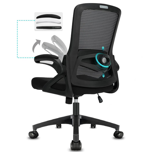 Milacyee Ergonomischer Bürostuhl – Klappbare Armlehnen, höhenverstellbar