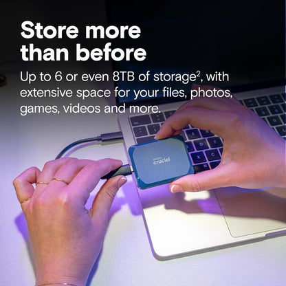 Crucial X10 Portable Externe SSD Festplatte 2TB - Blau matt