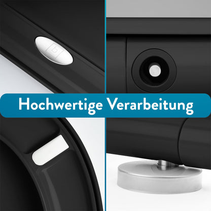 BENKSTEIN WC-Sitz oval schwarz, Duroplast, Softclose & Quick-Release