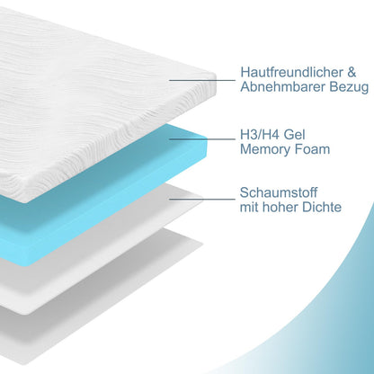 Hiimgo Gel Kaltschaum Matratzentopper - 180x200cm H3/H4 7cm