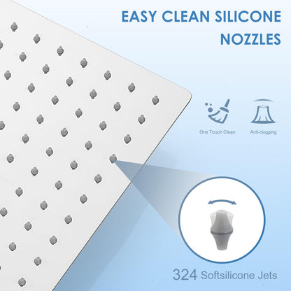 KINLIV Regenduschkopf 40cm Eckig - Poliertes Chrom