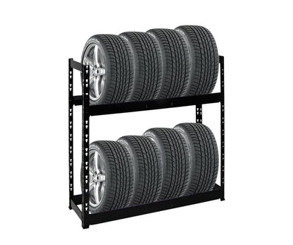 PROREGAL Reifenregal Tiger, 2 Ebenen, 150 kg Fachlast, schwarz