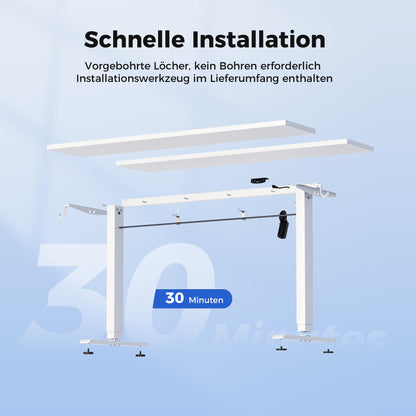Agilestic Elektrischer Steh-Sitz Schreibtisch 100x60 cm Weiss