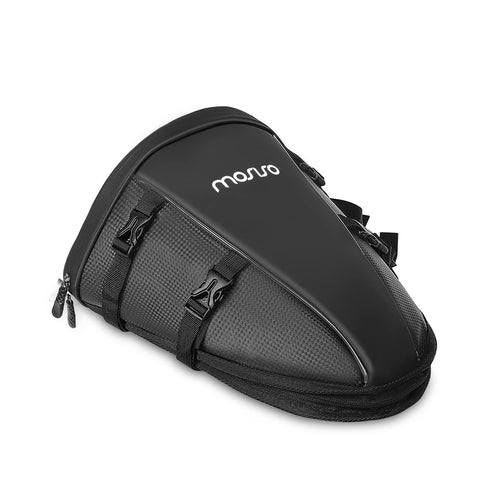MOSISO Motorrad Hecktasche 10L, wasserdichte Satteltasche, Schwarz aus Polyester mit Schultergurt