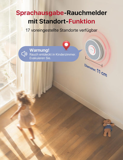 X-Sense Smarter WLAN Rauchmelder mit SBS50 Basisstation - 12er Set