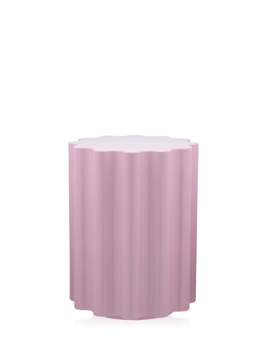 Kartell Colonna Kunststoff Hocker & Beistelltisch - Rosa. Säulenförmiger Hocker aus Kunststoff, dient als Sitzgelegenheit und Ablagefläche.