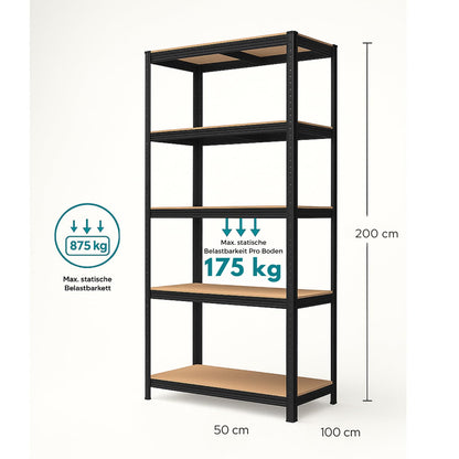 casa pura Lakota Schwerlastregal, 2er Set, 600 kg, schwarz