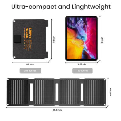 FlexSolar 30W Solarpanel – Faltbares Solarladegerät
