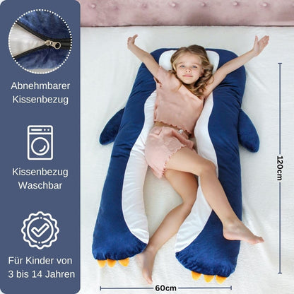 DRACA Seitenschläferkissen Kinder Pinguin - Anti-Stress Baumwolle