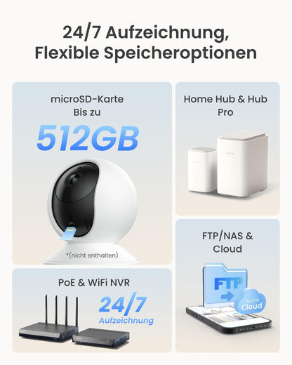 Reolink E1 Pro 3K Überwachungskamera Innen, WLAN, schwenkbar