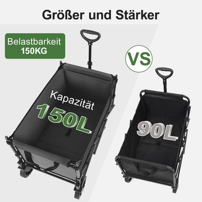 Sekey Bollerwagen S4018 Faltbar XXL Grau mit Dach