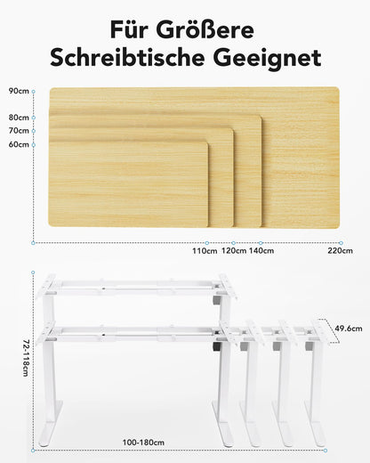 HUANUO Elektrisches Schreibtisch Gestell, höhenverstellbar – Rahmen