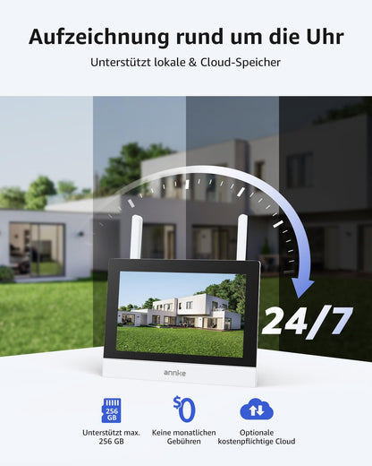 ANNKE Überwachungskamera Set mit 7-Zoll-Touchscreen und 2 Kameras
