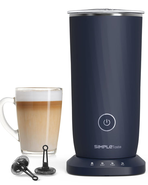 SIMPLETASTE Milchaufschäumer elektrisch 4-in-1, 500 W, Dunkelblau – Antihaftbeschichtung, für Cappuccino und Latte