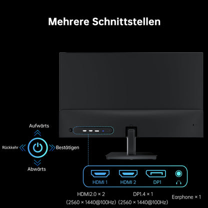 KTC 27 Zoll QHD IPS Monitor 100Hz/120Hz - Gaming & Arbeit