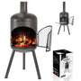 BonFeu BonBono Terrassenofen Gartenofen – Feuersäule Schwarz. Schwarze Feuersäule für Wärme und Licht auf Terrasse und im Garten.