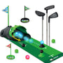 TERRAMUS Minigolf Set für Kinder, Indoor und Outdoor, LED-Ballrückgabe mit Dinosaurier-Ballrückgeber und Putting-Matte