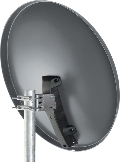 SCHWAIGER Satellitenschüssel Komplettset Quad LNB 75cm Anthrazit HD 4K