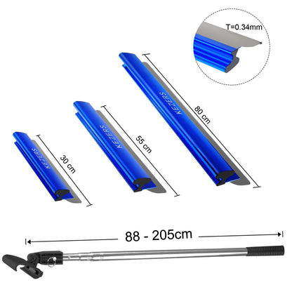 KEZERS Flächenspachtel-Set – 30, 55, 80 cm Edelstahlklingen