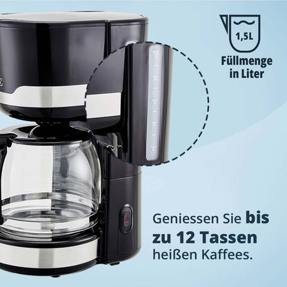 KHG Frühstücksset Wasserkocher Toaster Kaffeemaschine 3-teilig - Schwarz