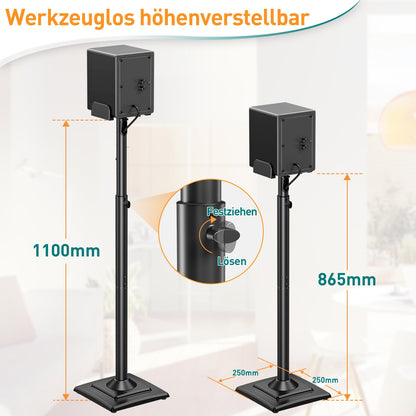 ELIVED Universal Lautsprecherständer höhenverstellbar für Regallautsprecher