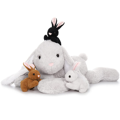 MorisMos Osterhase Kuscheltier XXL 60 cm mit 3 Babys im Bauch