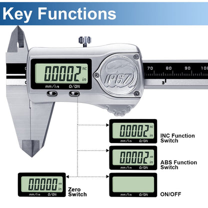 Kynup Digitaler Messschieber Edelstahl – 150mm IP67 wasserdicht
