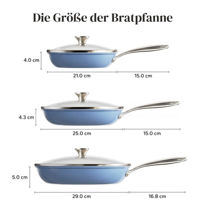 Redchef 6-tlg. Keramik Bratpfannen Set Induktion Blau