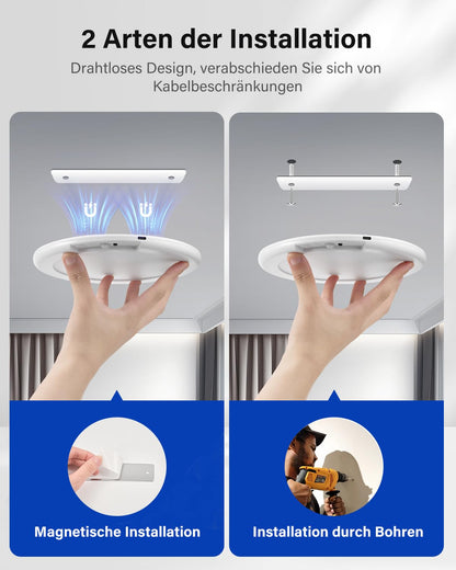 Leselux LED Deckenleuchte mit Akku und Bewegungsmelder, 2 Stück