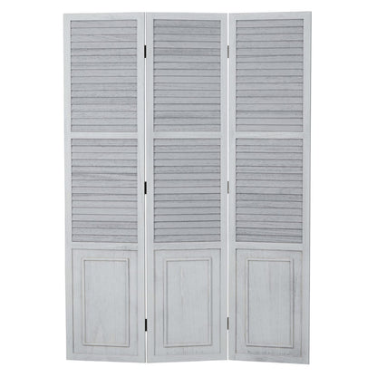Homestyle4u 1363 Paravent Raumteiler 3-teilig Vintage Grau