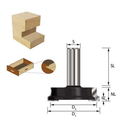 ENT 16270 Schubladen Verleimfräser – Schaft 8mm, D 25.4mm