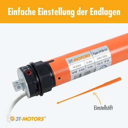 3T-MOTORS Rollladenmotor 3T35-13, 13 Nm, für 40 mm Achtkantwelle