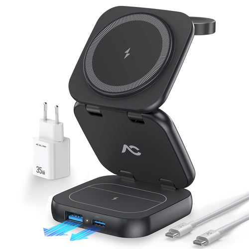 AC Island 5-in-1 MagSafe Reise Ladestation – iPhone Watch AirPods Schwarz