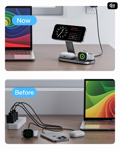 KEEPRO T8Y 3-in-1 kabellose Ladestation MagSafe 25W mit 35W Netzteil