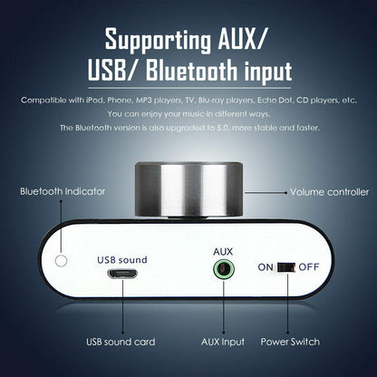Nobsound NS-01G PRO Bluetooth Stereo-Verstärker, 2 × 50 W, schwarz