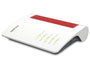 Fritz!Box 4690 Wi-Fi 7 Mesh Router mit 10 Gbit/s - Deutsch, rot-weißes Gehäuse für schnelle Wi-Fi 7 Mesh-Netzwerke.