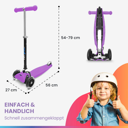 Fun Pro ONE Roller, der Sichere Premium Roller Kinder 3 Jahre, LED Räder, faltbar, ab Kleinkind Junge Mädchen, Kinderroller, 3 4 5 6 Jahre