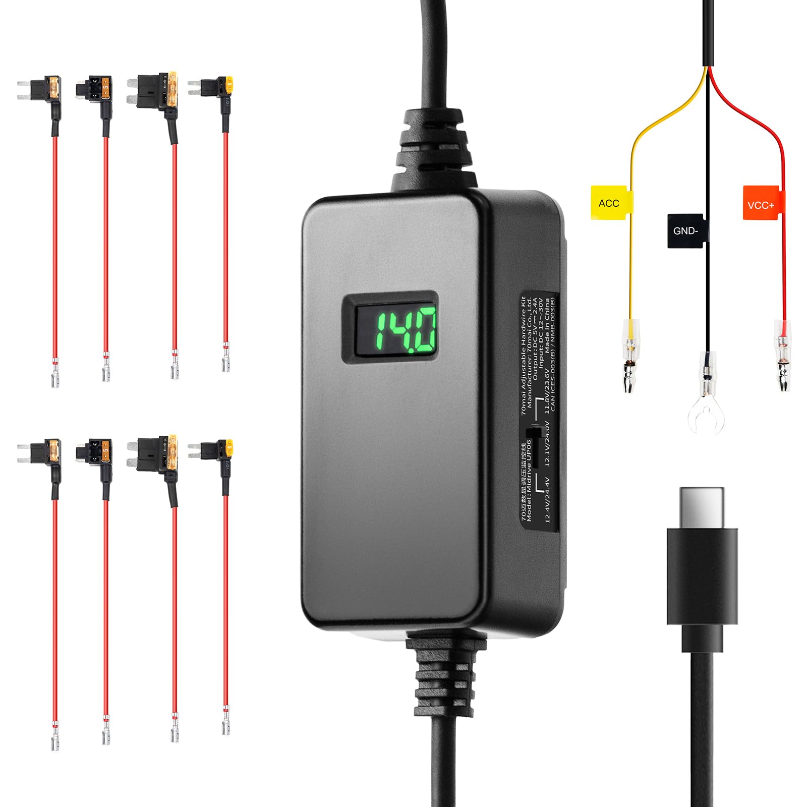 70mai Hardwire Kit UP06 Typ-C für Dashcams mit Niederspannungsschutz