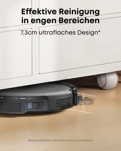 eufy C10 Saugroboter mit automatischer Absaugstation, 7,3 cm flach