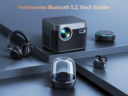 TOPTRO Heimkino Beamer 1080P 25000 Lumen 4K Unterstützung