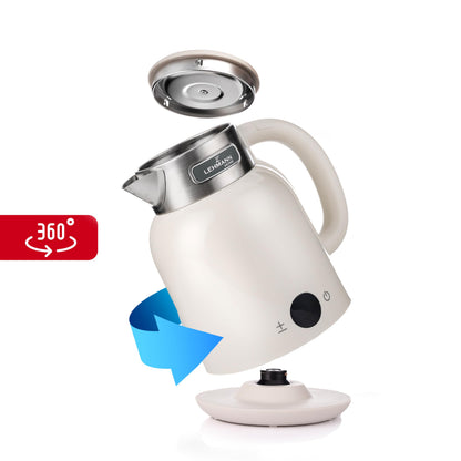 LEHMANN Wasserkocher LHOEK-1615, 1,5 L, Temperatureinstellung, Creme