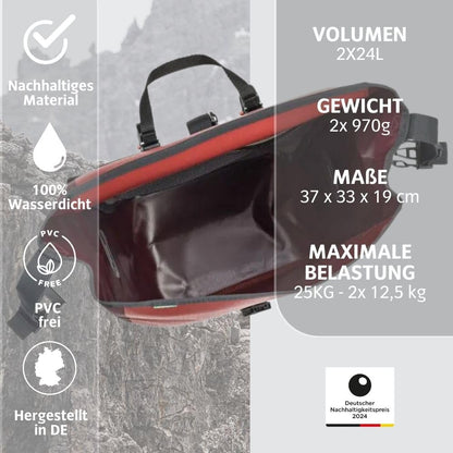 VAUDE Aqua Back Gepäckträgertasche wasserdicht, 2x24L, beige