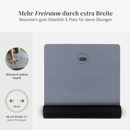 LOTUSCRAFTS Yogamatte Naturkautschuk rutschfest – Indigo Dust