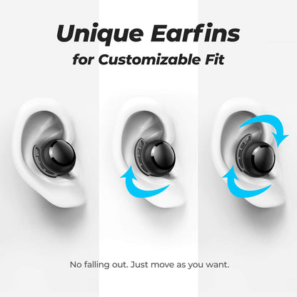 Tribit FlyBuds 3 In-Ear Bluetooth Kopfhörer mit ENC, IPX8, Schwarz
