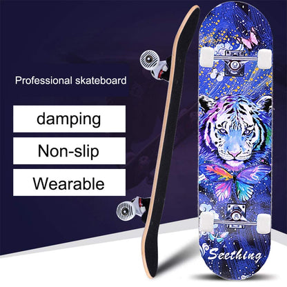 CLYCTIP Skateboard Komplettboard 31 x 8 Zoll, Ahorn Double Kick
