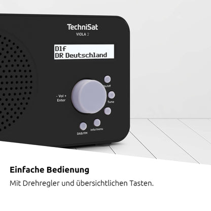 TechniSat VIOLA 2 tragbares DAB+ Radio mit UKW, Schwarz