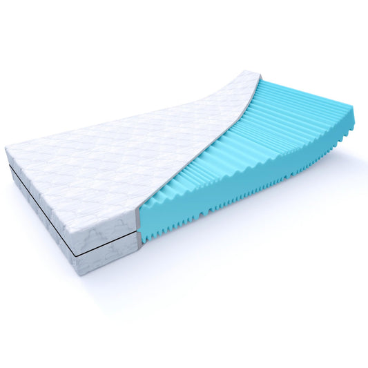MSS e.K. Aqua Deluxe 7-Zonen Kaltschaummatratze - 140x190cm H2/H3. Rechteckig, weiße Hülle. Für ergonomischen Schlaf im Bett.