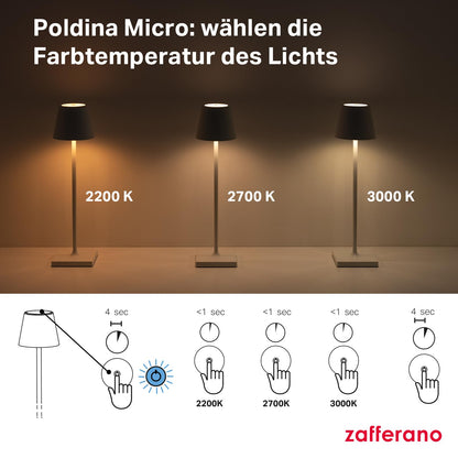 Zafferano Poldina Micro Kabellose Tischlampe - Sand