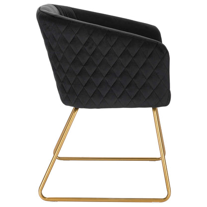 WOLTU BH271sz-1 Esszimmerstuhl - Samt Schwarz Gold Beine